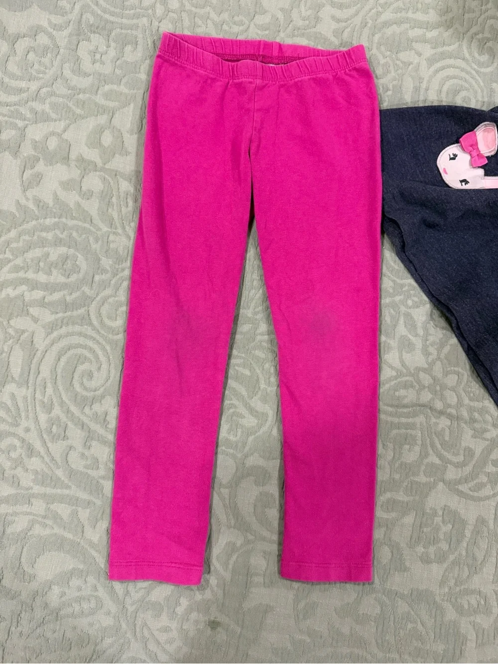 Gymboree Navy Tunic Set with Bright Pink Leggings Girls 3/4T